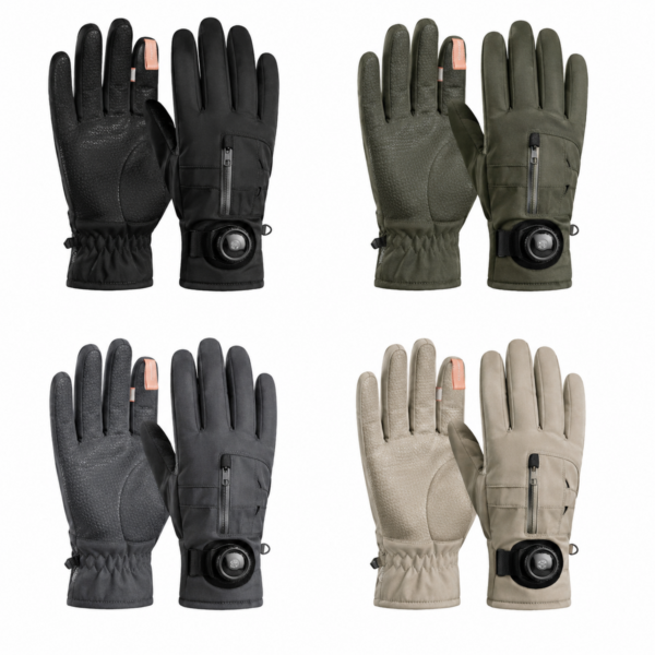 Insulated Dial-Cuff Ski Gloves - 4 Colors